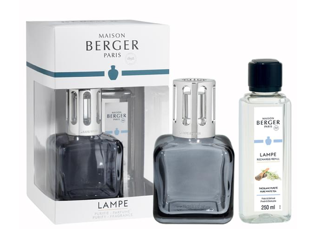 Lampe Berger Cube Blanc – Lampada Profumata Catalitica Vetro Bianco 280 Ml Con Bruciatore